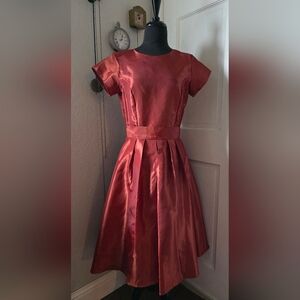 Vintage Rust Orange Cocktail Dress